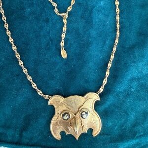 Gold Owl Pendant Necklace